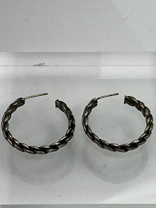 Sterling Earrings With Rope Pattern
