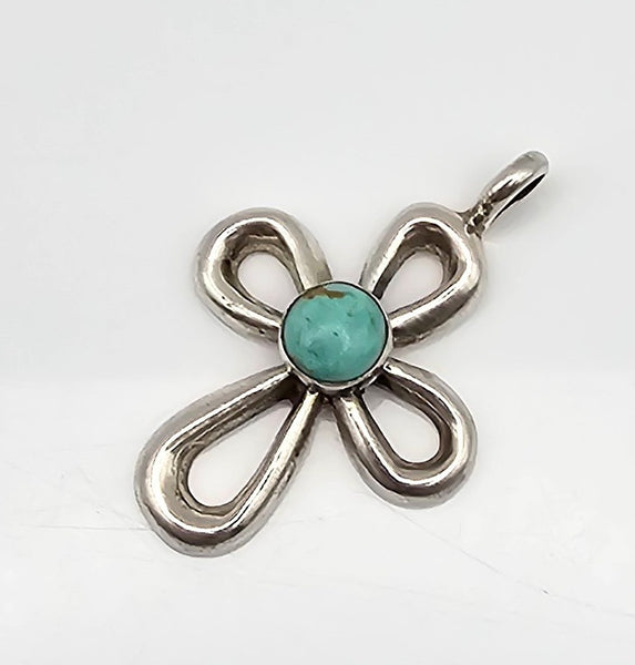 Turquoise Sterling Silver Cross Pendant