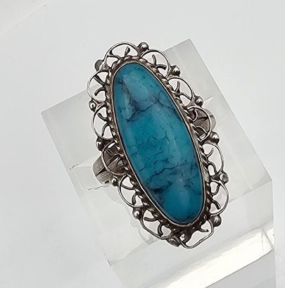 Mexico Taxco Turquoise Sterling Silver Ring