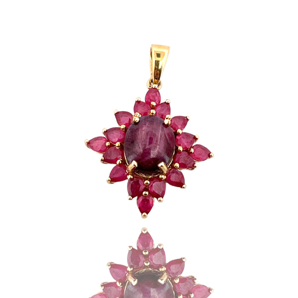 SAPPHIRE AND RUBY STAR PENDANT