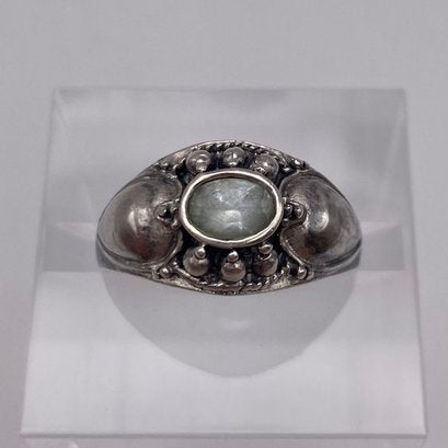 Ornate Sky Blue Topaz Sterling Silver Ring