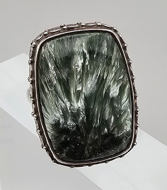 Sajan Dyed Selinite Sterling Silver Cocktail Ring