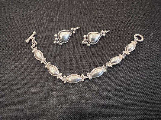 Set Sterling Silver Earrings And Bracelet