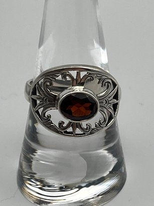 Sterling Silver Garnet Ring