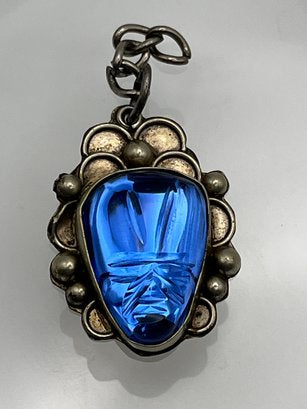 Sterling Blue Rhinestone Pendant