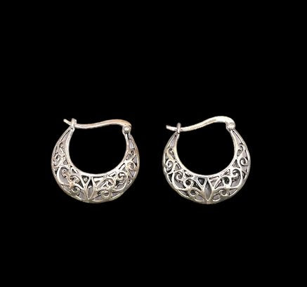 Sterling Silver Basket Earrings