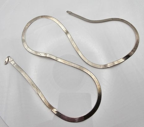 Sterling Silver Flat Herringbone Necklace 16.5 G As Is