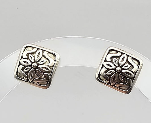 Sterling Silver Floral Earrings