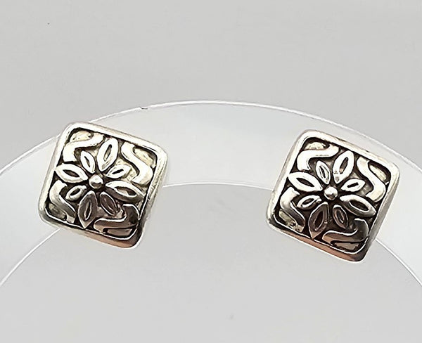 Sterling Silver Floral Earrings