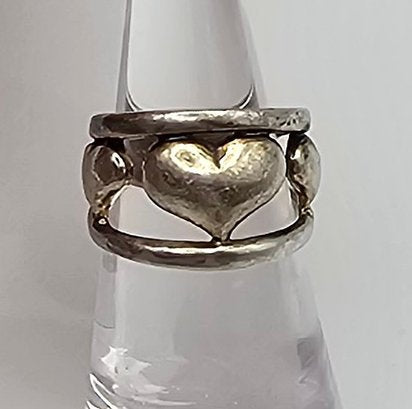 Sterling Silver Heart Ring Size 4.5 4.6 G
