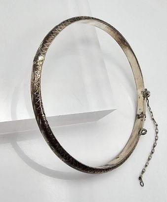 Sterling Silver Hollow Form Bangle Bracelet