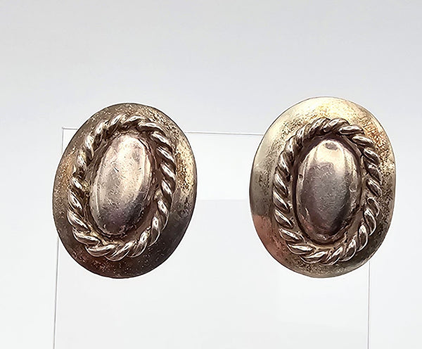 Sterling Silver Oval Earrings