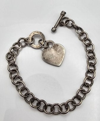 Sterling Silver Toggle Bracelet 23.5 G