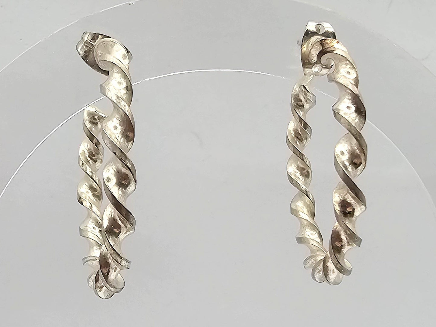 Sterling Silver Twist Hoop Earrings