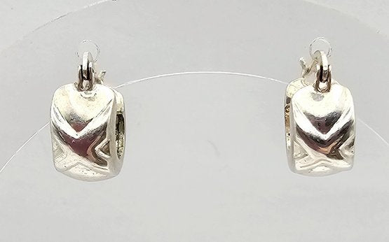 Sterling Silver X Hoop Earrings