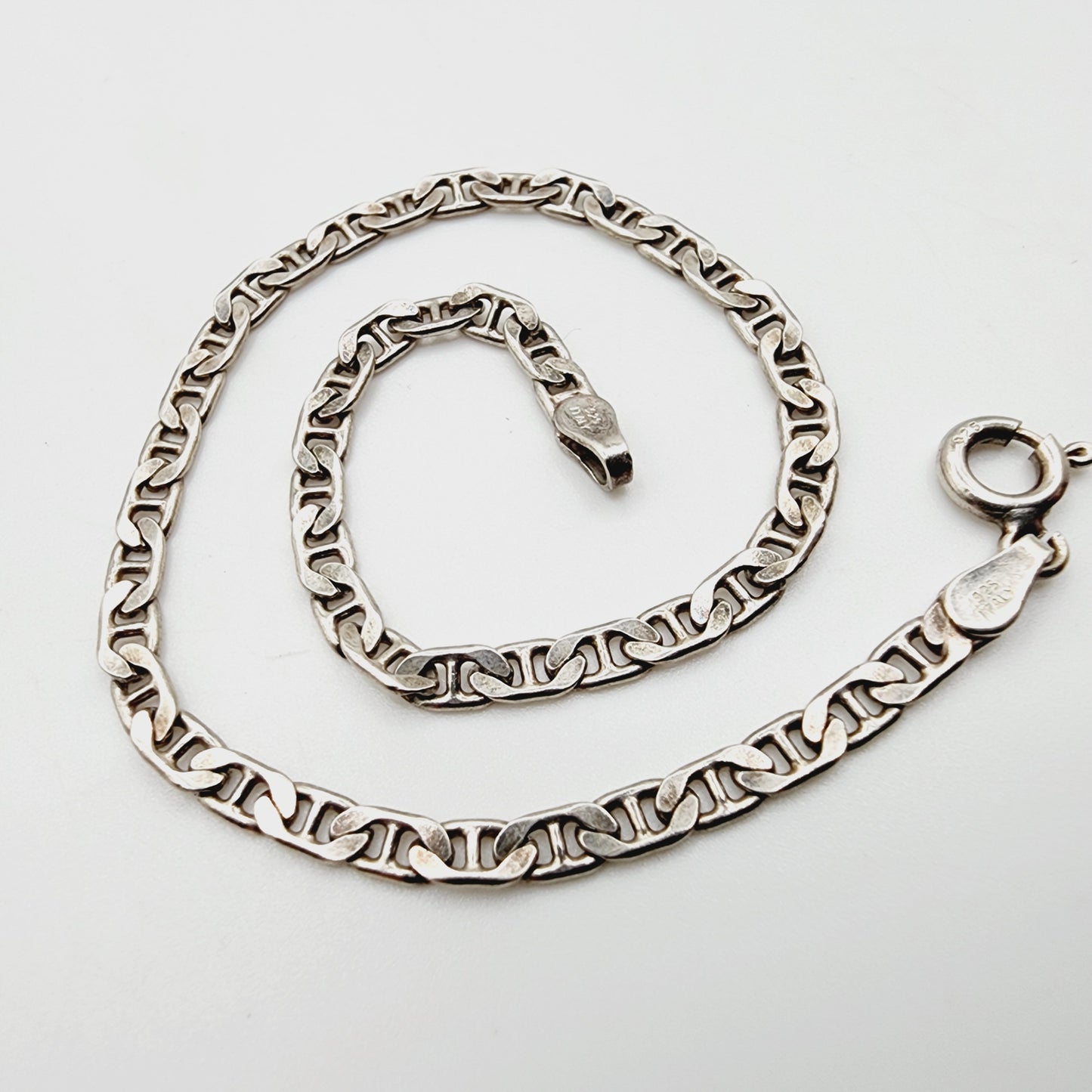 Sterling Silver Flat Mariner/Anchor Chain Bracelet