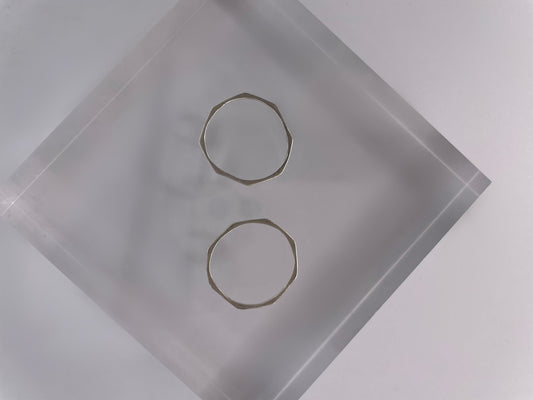 Two Sterling Silver Octagonal Shape Rings