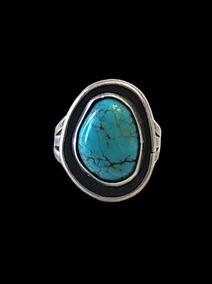 Vintage Native American Sterling Silver Turquoise Ring