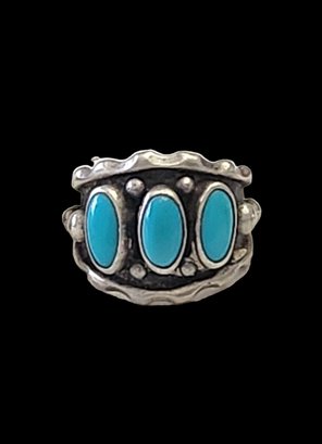 Vintage Native American Sterling Silver Turquoise Ring