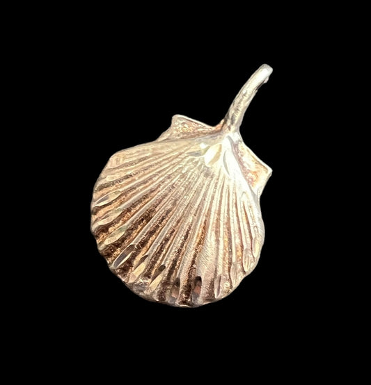 Vintage Sea Shell Pendant Charm Sterling Silver