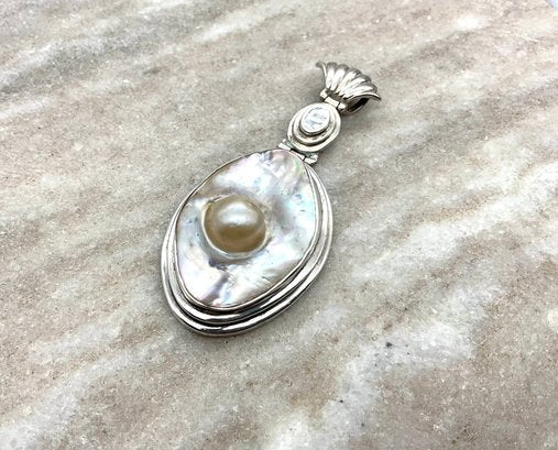 Sterling Silver Mother Of Pearl Pendant