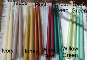Hand Dipped Taper Candles- (Multiple Colors)