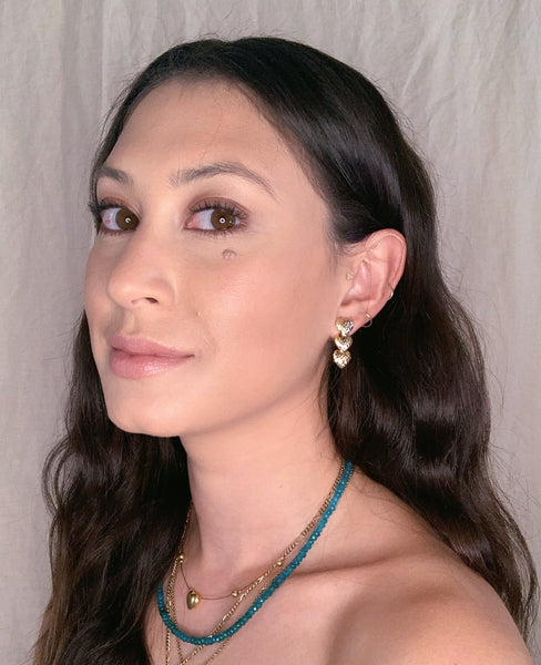 The Diamond Cut Heart Earrings